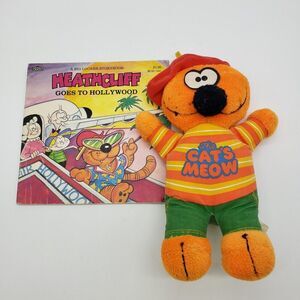 Vintage 1981 Heathcliff Plush Doll The Cats Meow Knickerbocker plus vintage book